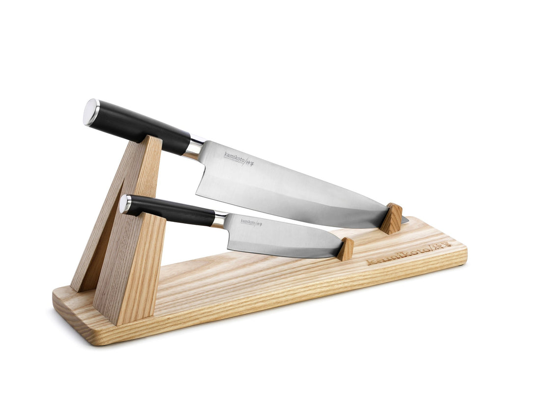  Kamikoto - Senshi Dual Knife Set with Wooden Display Stand :  Home & Kitchen